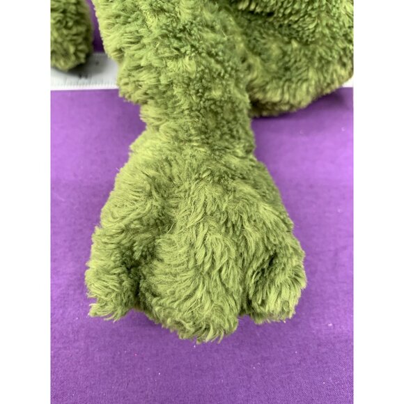 Mary Myers Floppy 10 Inch Green Frog Worn Tags Brown Plastic Eyes Plush Stuffed - Picture 9 of 10